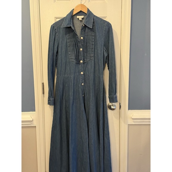 Coldwater Creek Dresses & Skirts - Vintage coldwater creek Denim Classic Cowgirl Western Prairie Maxi Dress Size 12